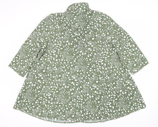 Roman Women's Green 3/4 Sleeve Button Dress - Size 16