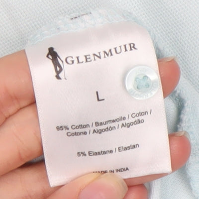 Glenmuir Men's Blue Polo Shirt - Size L, Short Sleeve