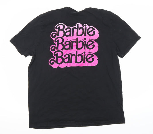 Womens UK Size XL Barbie Black Basic T-Shirt