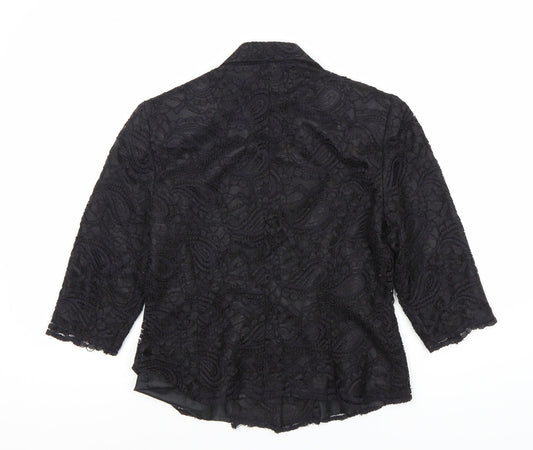 Precis Petite Women's Black Lace Suit Jacket Size 10