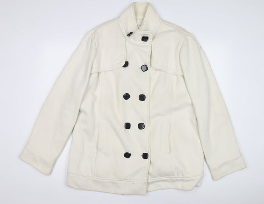 Womens UK Size M BHS White Pea Coat