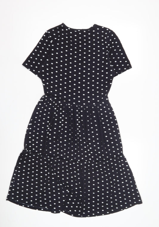 Warehouse Women's Black Polka Dot Dress Size 10