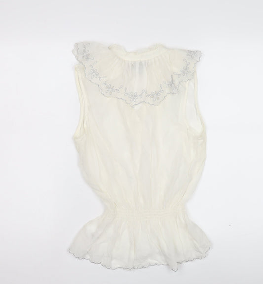Womens UK Size 12 River Island White Tunic Blouse