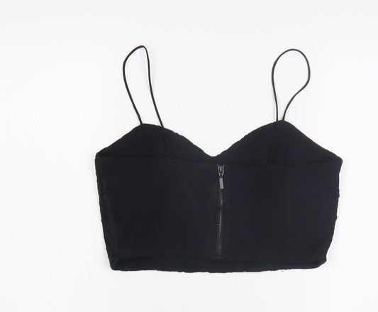 Topshop Women's Black Cropped Camisole UK 14 Petite