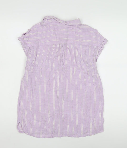 Womens UK Size 12 NEXT Purple Basic Button-Up