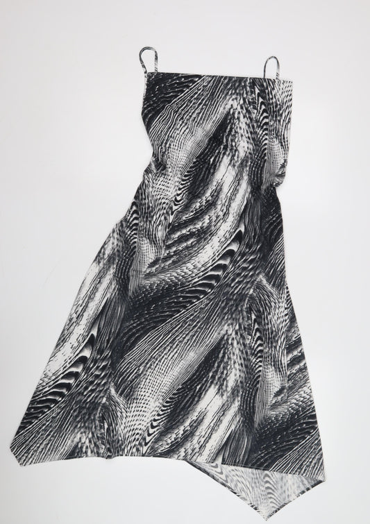 MNG Women's Black Geometric Slip Dress Size 8
