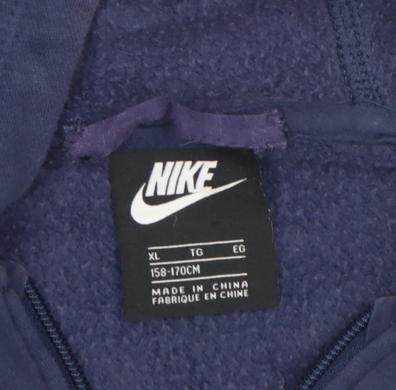Nike Boys Blue XL Full Zip Hoodie, Sports Logo, Hooded
