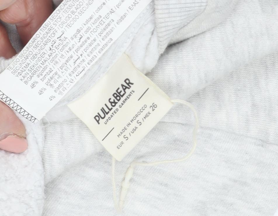 Mens UK Size S Pull & Bear Grey Pullover Sweatshirt