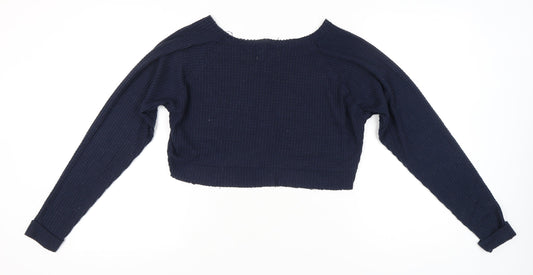 Womens UK Size S Urban Outfitters Blue Cropped Blouse