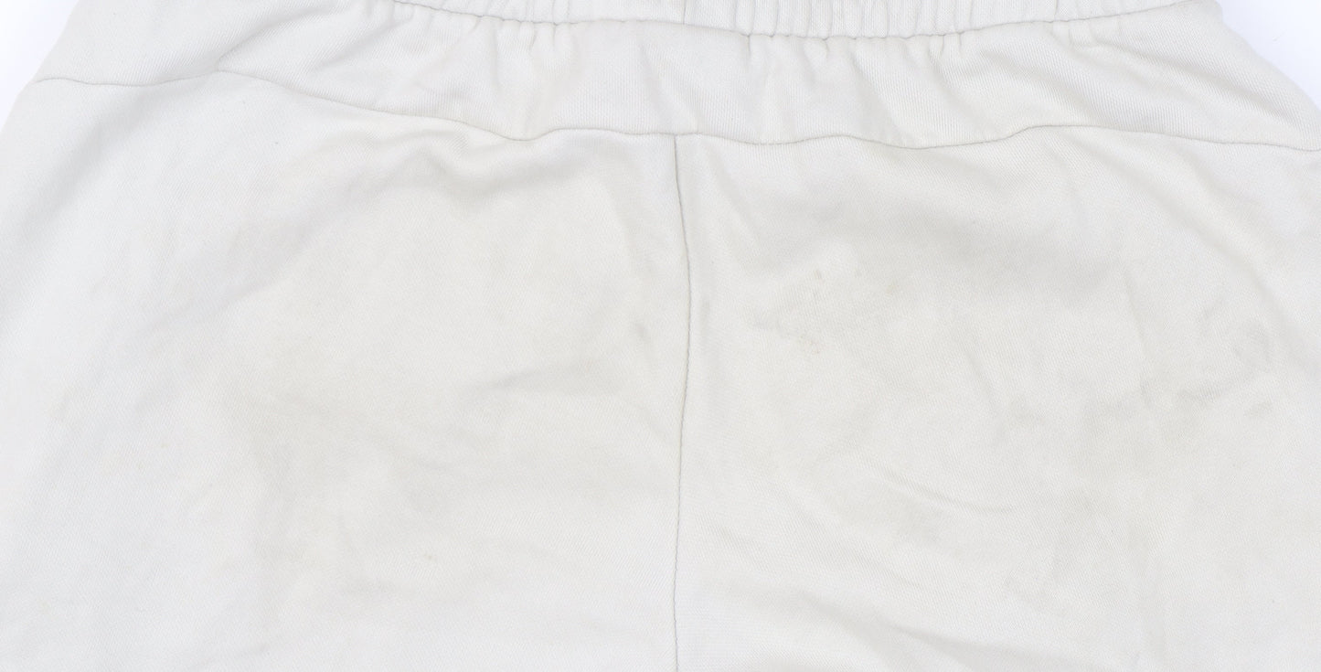 Puma Men's White Jogger Trousers S, Cotton Blend, Activewear