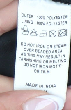 Monsoon Women's Black Beaded Party Dress, Size 12