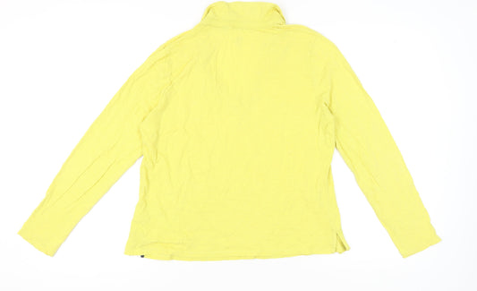 Boden Women's Yellow Collared Long Sleeve T-Shirt L