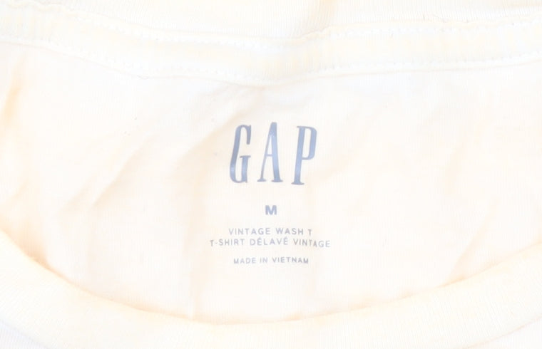 GAP Women's Beige T-Shirt Size M Basic Cotton Casual
