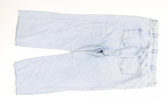 River Island Women's Blue Cropped Plus Size Jeans, Distressed