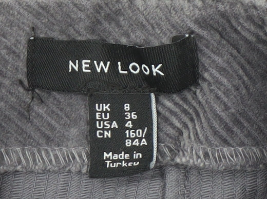 New Look Women's Grey Corduroy Pencil Skirt Size 8