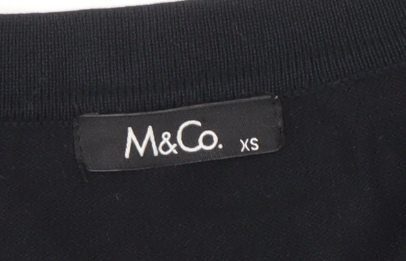 Womens UK Size XS M&Co Black Cardigan Jumper