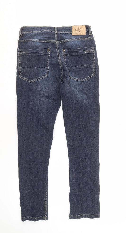 Cross Hatch Men's Blue Slim Fit Distressed Jeans 30W 30L