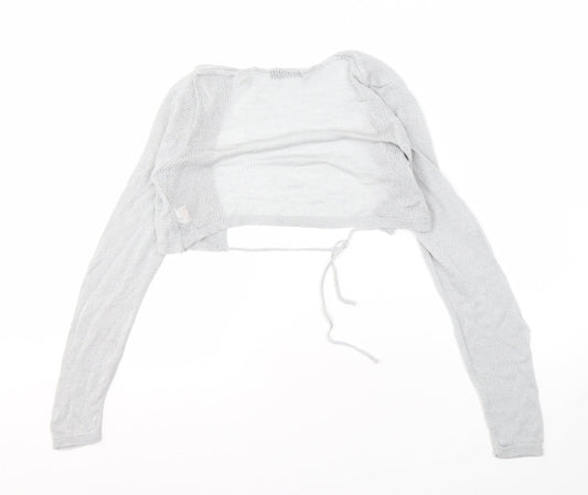 Boohoo Women's Grey Shrug, M, Open-Knit Jumper