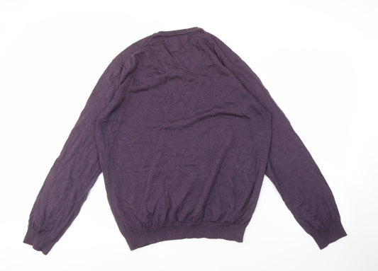 Marks and Spencer Men's Purple XL Slim Fit Pullover