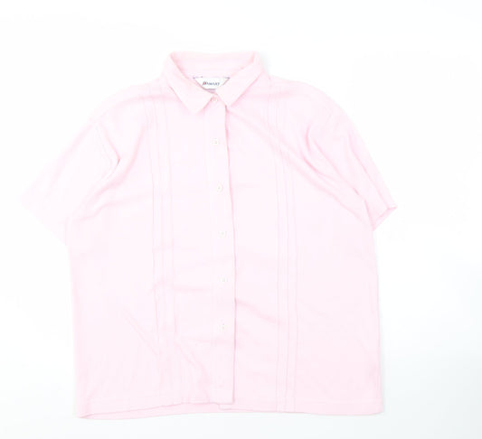 Womens UK Size 18 Damart Pink Basic Button-Up