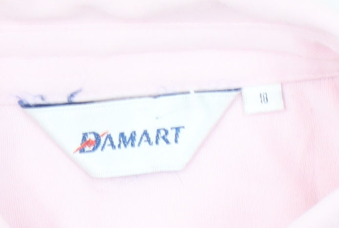 Damart Women's Pink Button-Up Collared Shirt Size 18