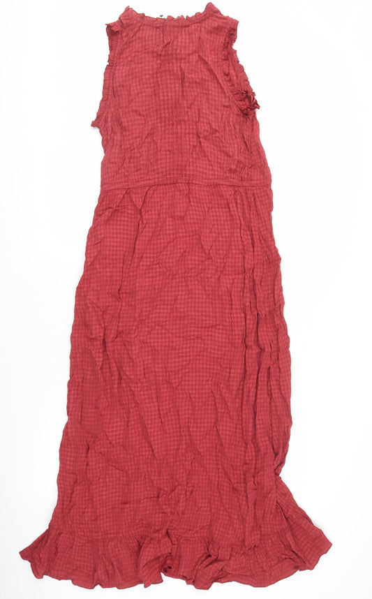 Fat Face Women's Red Sleeveless Button Dress