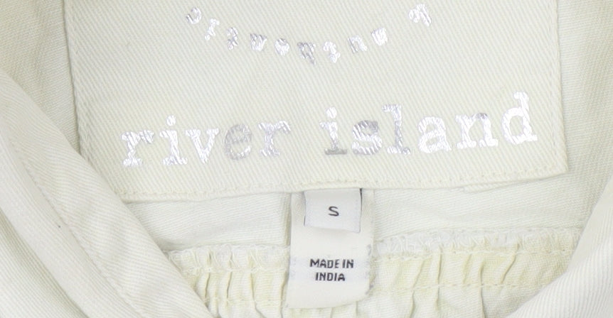 Womens UK Size S River Island Ivory Basic Button-Up