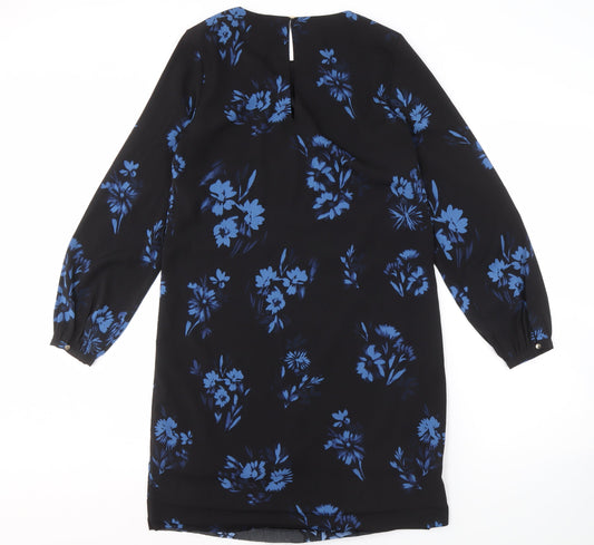 H&M Women's Black Floral Dress Size 8 Long Sleeve