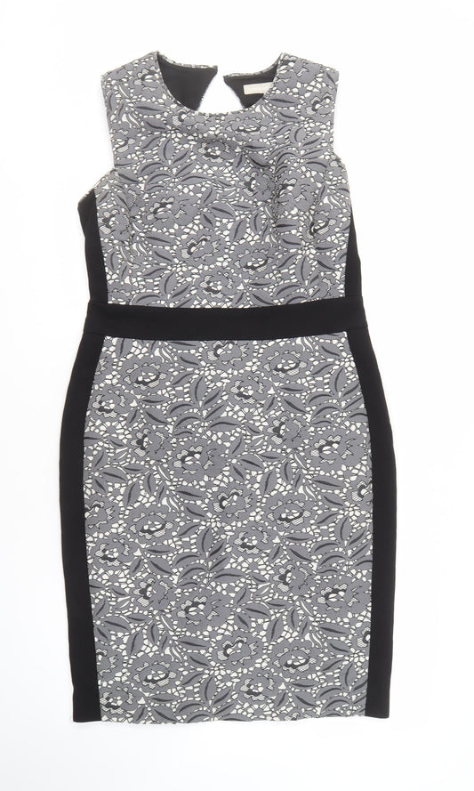 Fenn Wright Manson Women's Grey Floral Dress Size 14
