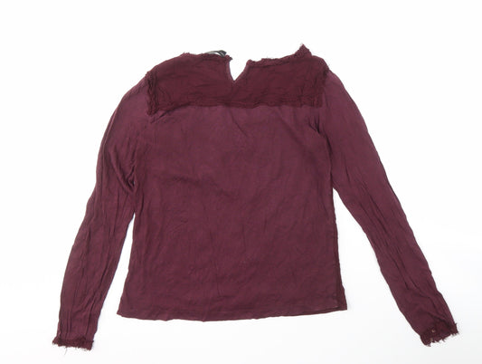 Womens UK Size M Zara Purple Basic Blouse