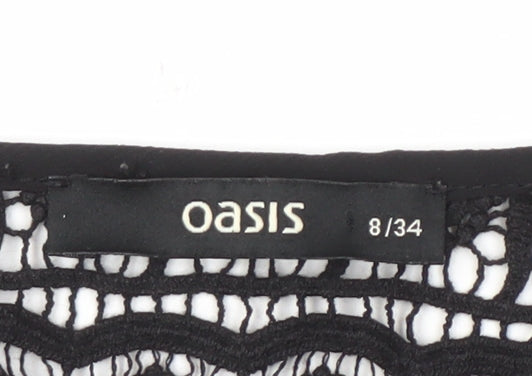 Womens UK Size 8 Oasis Black Basic Blouse