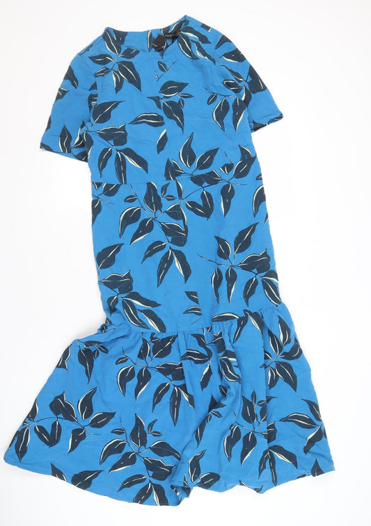 Additional front view of Autograph Women's Blue Floral Maxi Dress, size 8