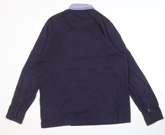 Marks and Spencer Blue Long Sleeve Polo M