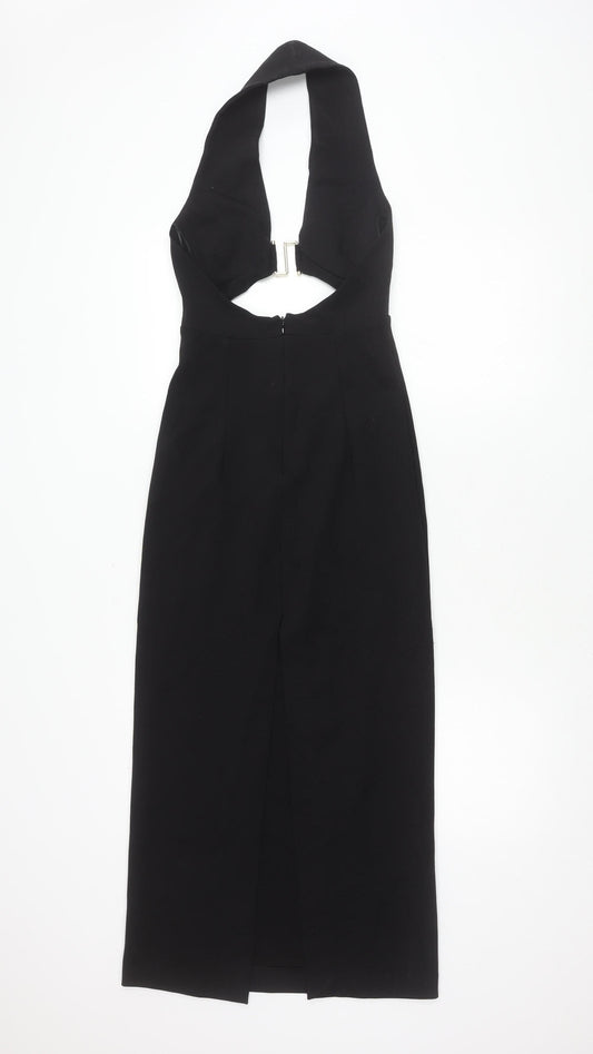 Zara Women’s Black Halter Midi Sheath Dress XS