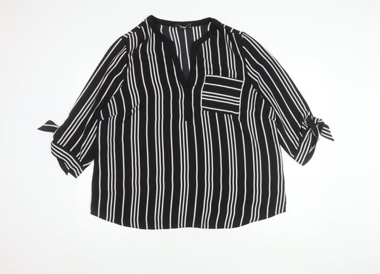 Womens UK Size 20 Debenhams Black Basic Blouse