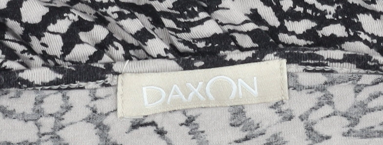 Daxon Women's Black Ivory Animal Print Long Sleeve Top 18-20