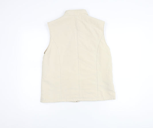 EWM Women's Beige Waistcoat Size 10-12, Full Zip Casual