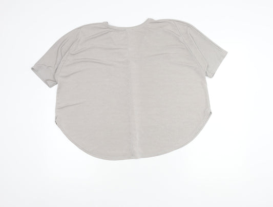 Womens UK Size S Mango Grey Basic T-Shirt