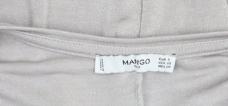 Womens UK Size S Mango Grey Basic T-Shirt