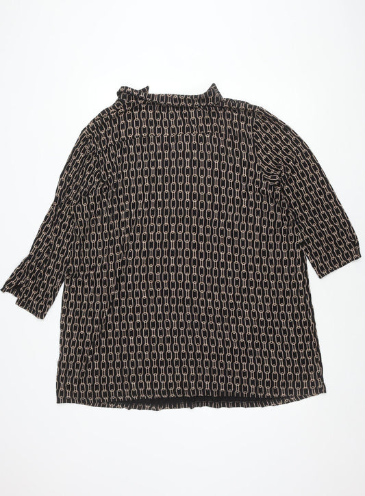 Womens UK Size 24 Principles Black Basic Blouse
