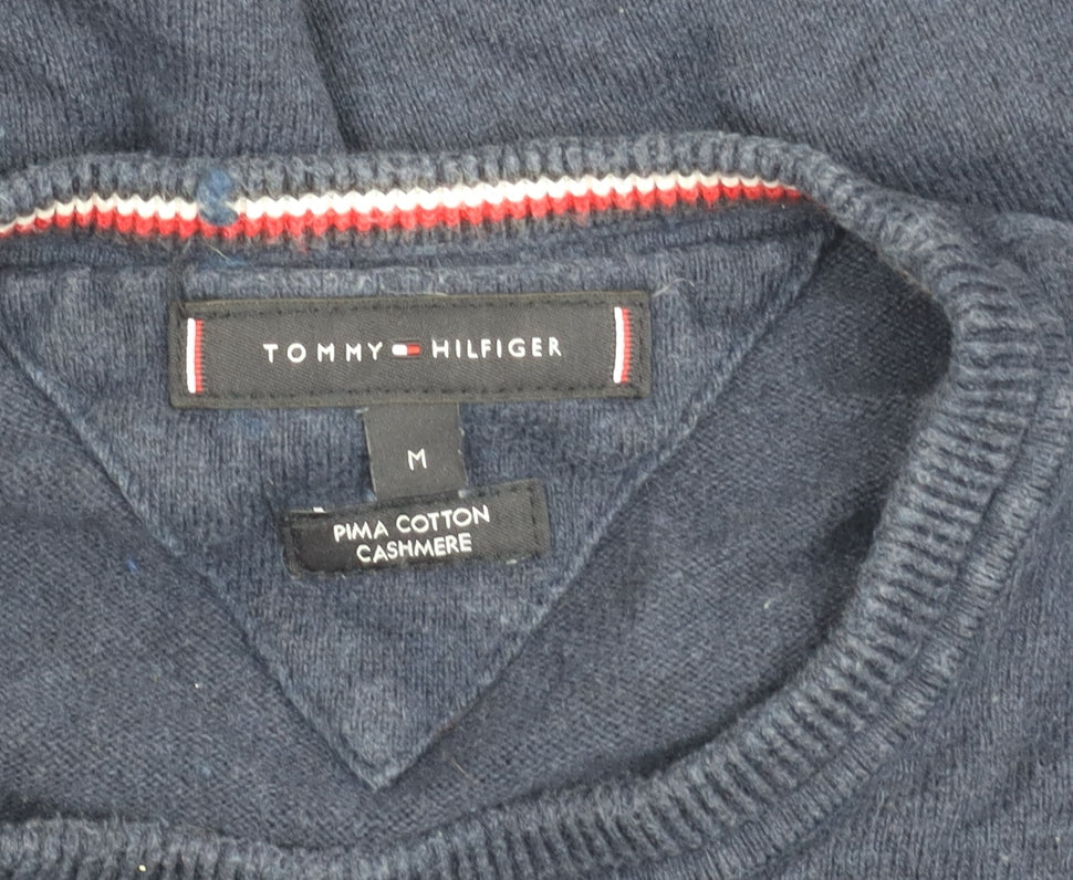 Tommy Hilfiger Men's Blue Cotton Cashmere Pullover M