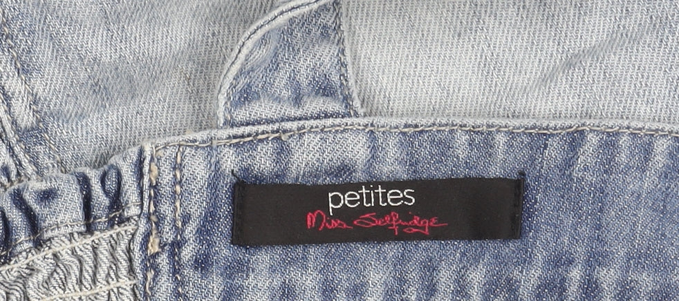 Miss Selfridge Women’s Blue Denim Dungaree Playsuit Size 12