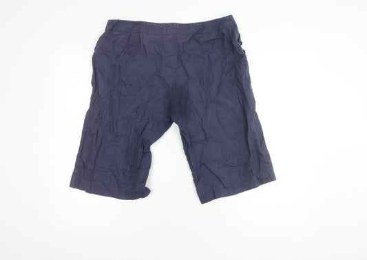Marks & Spencer Women's Blue Petite Linen Shorts