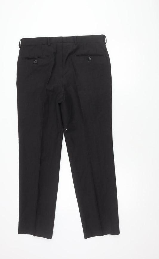 Samuel Slater Men's Black Wool Mohair Dress Pants