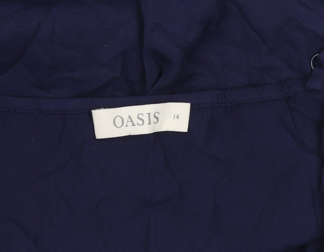 Womens UK Size 14 Oasis Blue Camisole Blouse