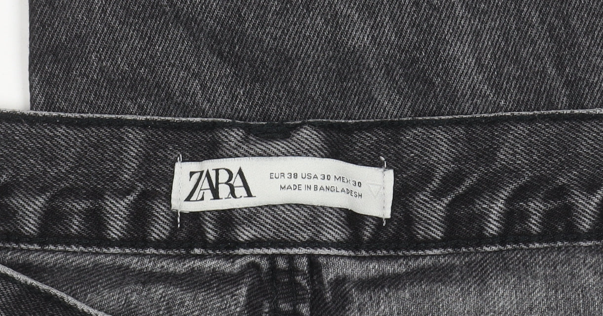 Zara Women's Grey Mom Jeans Size 10 Relaxed Fit