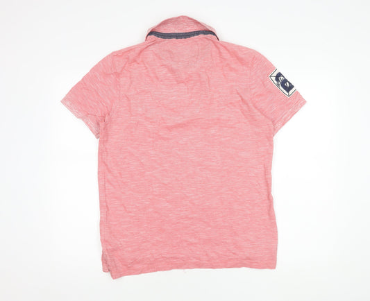 St George by Duffer Men's Pink Polo Shirt M Cotton