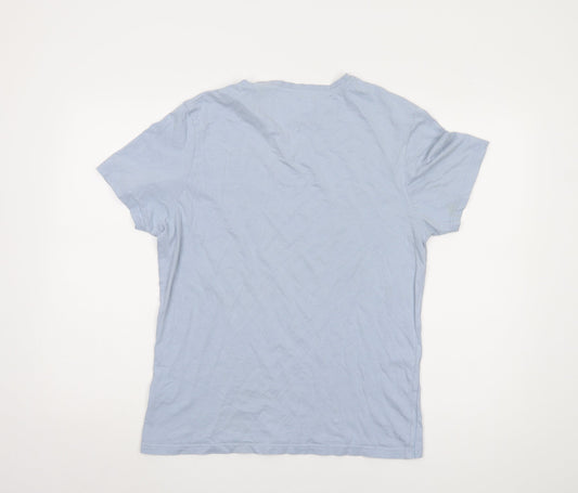 Saltrock Men's Blue Graphic Print T-Shirt, S, Cotton