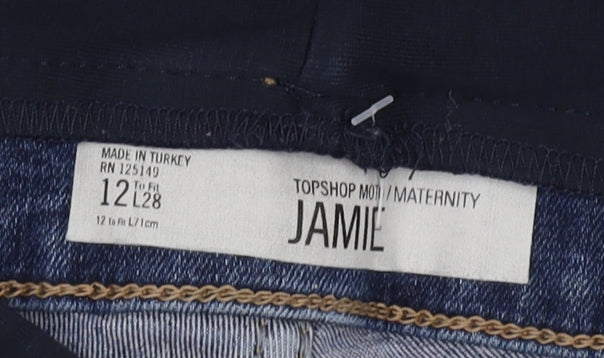 Topshop Women's Blue Skinny Maternity Jeans Size 12