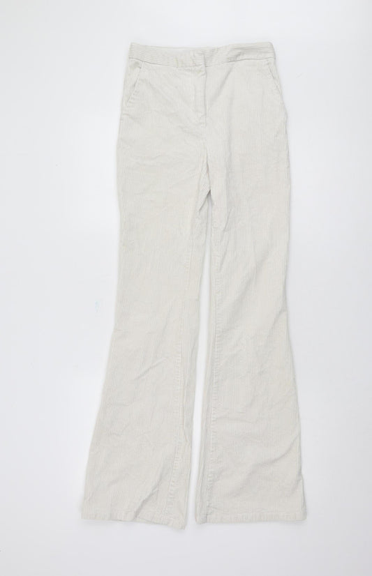 Womens UK Size 2XS H&M Regular Fit Casual Ivory Trousers